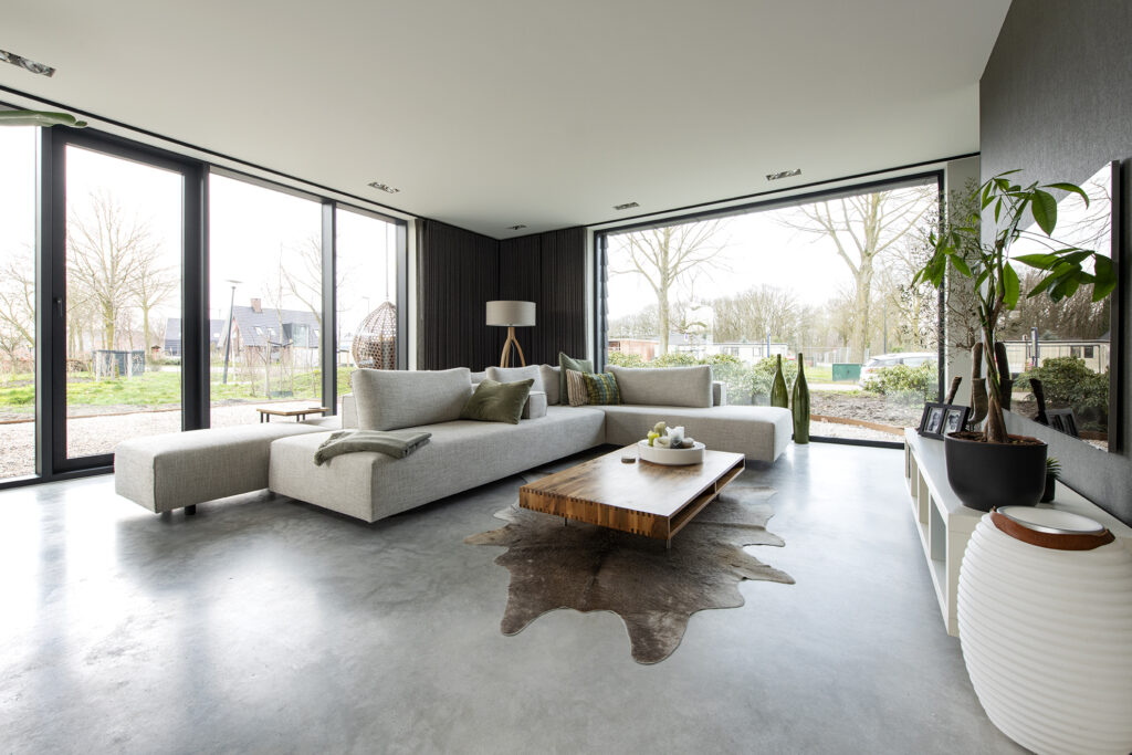 Geïmpregneerde betonvloer woonkamer